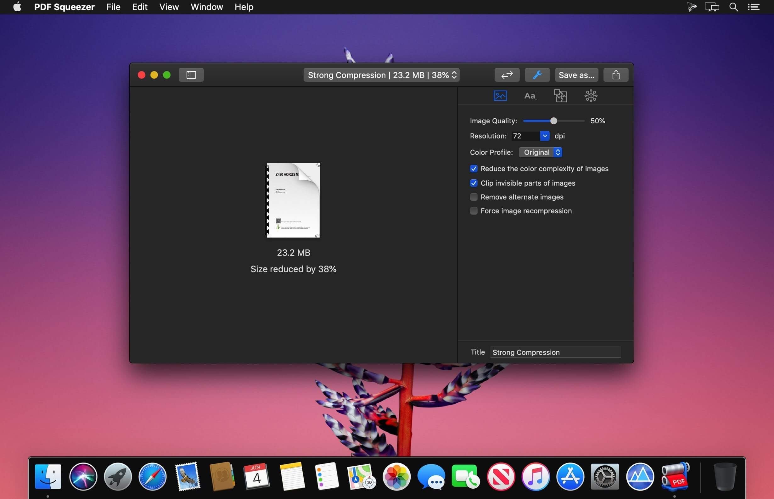 PDF Squeezer for Mac(强大的PDF文件压缩工具)的截图