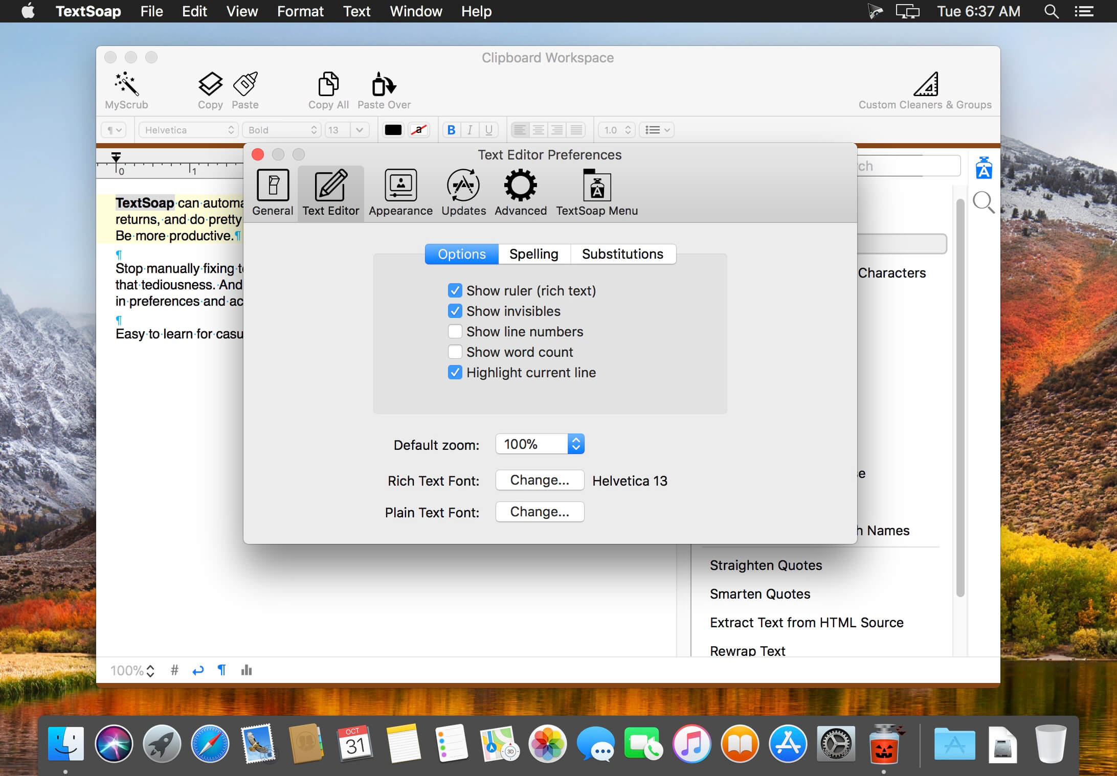 TextSoap for Mac(实用的文本格式清除工具)的截图