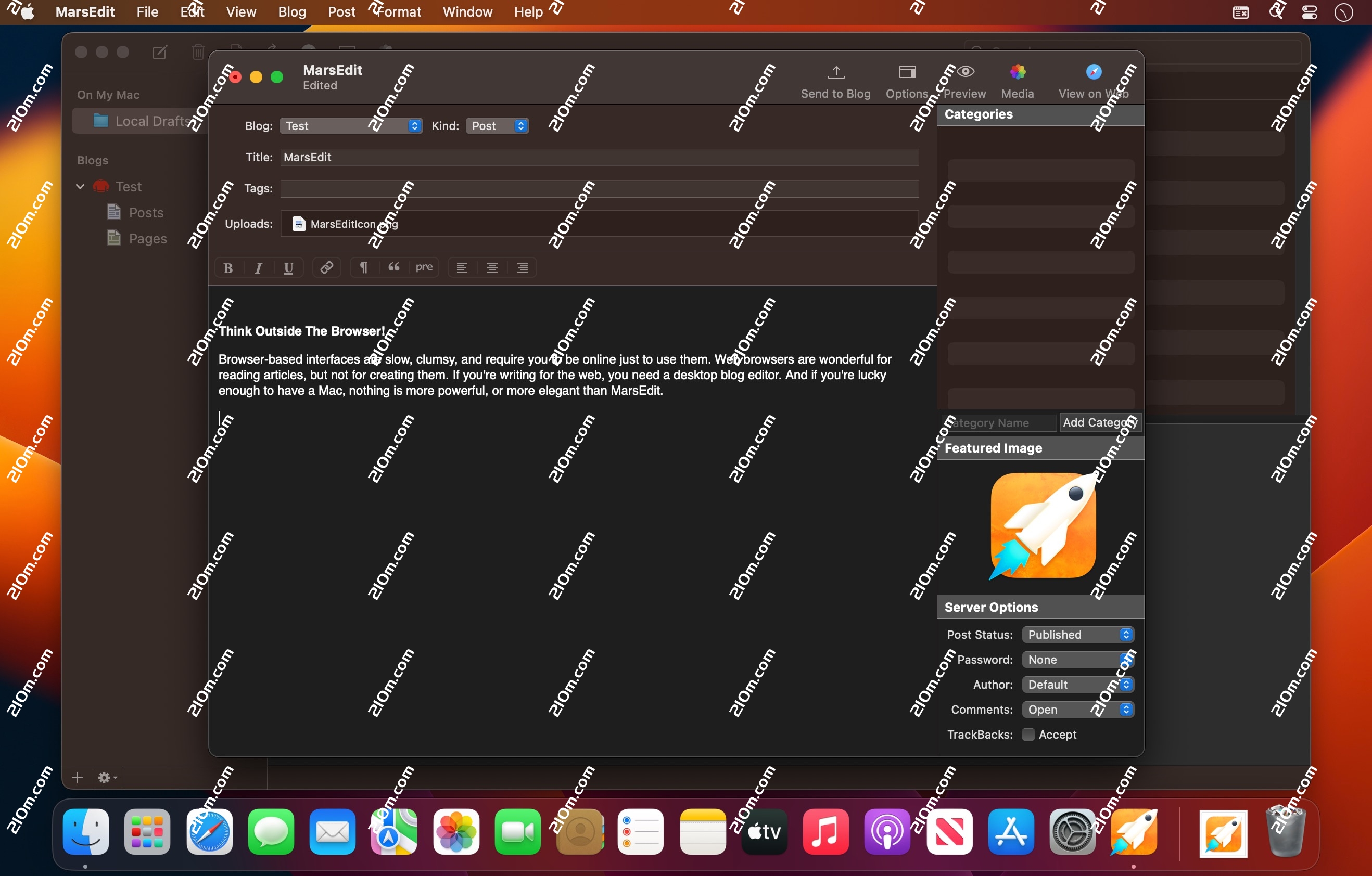 MarsEdit for Mac(博客写作软件)的截图
