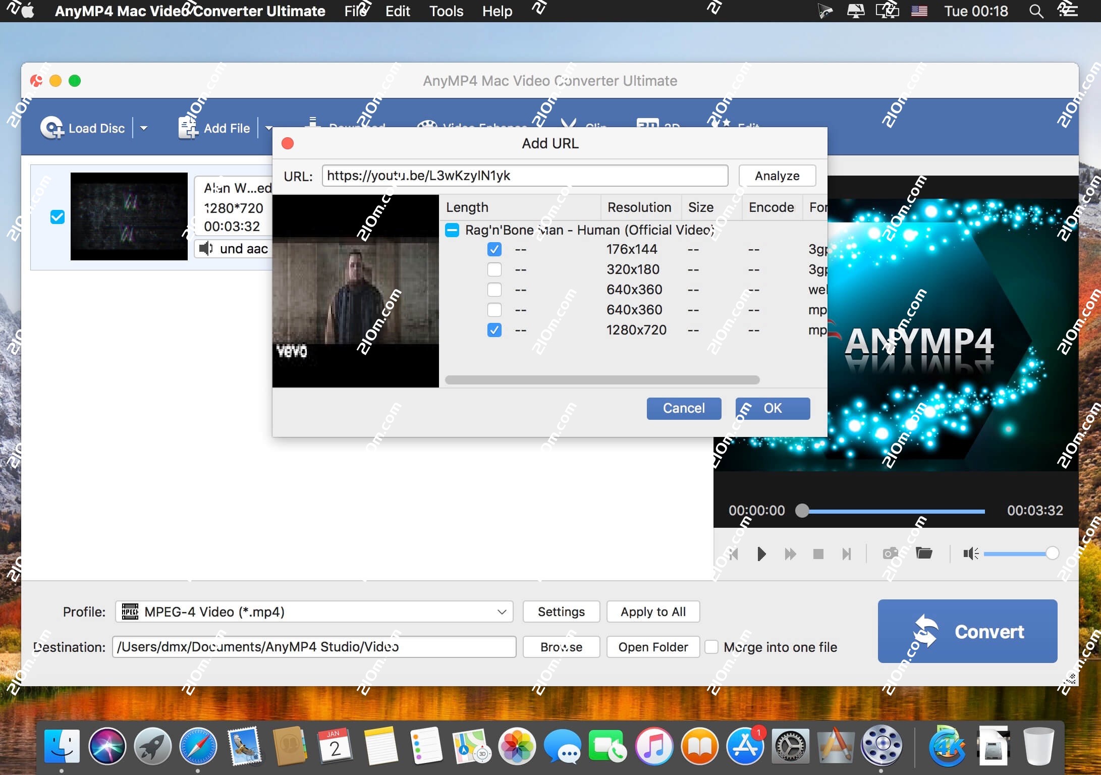 AnyMP4 Mac Video Converter Ultimate for Mac(视频格式转换器)的截图