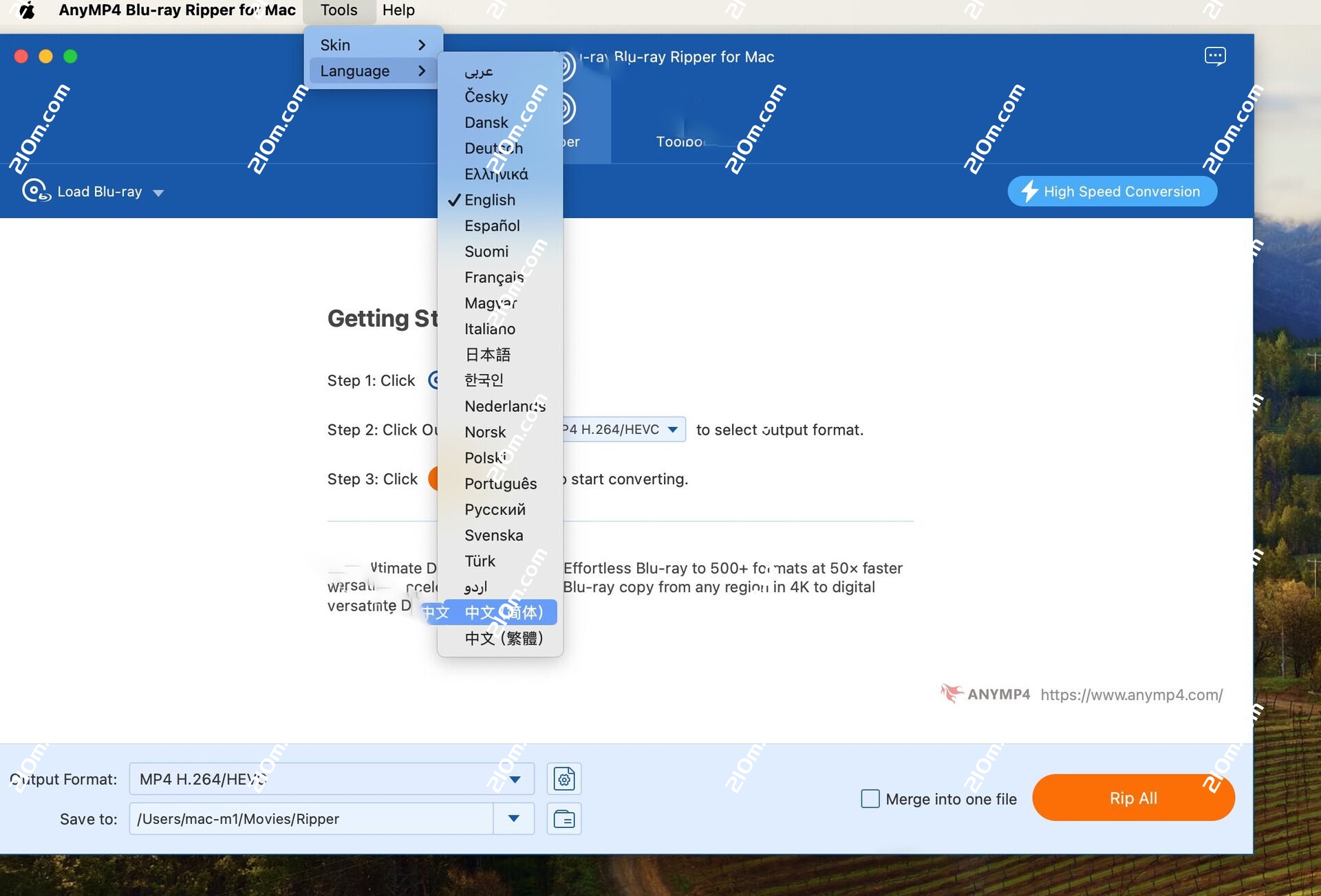 AnyMP4 Blu-ray Ripper for Mac(蓝光视频格式转换器)