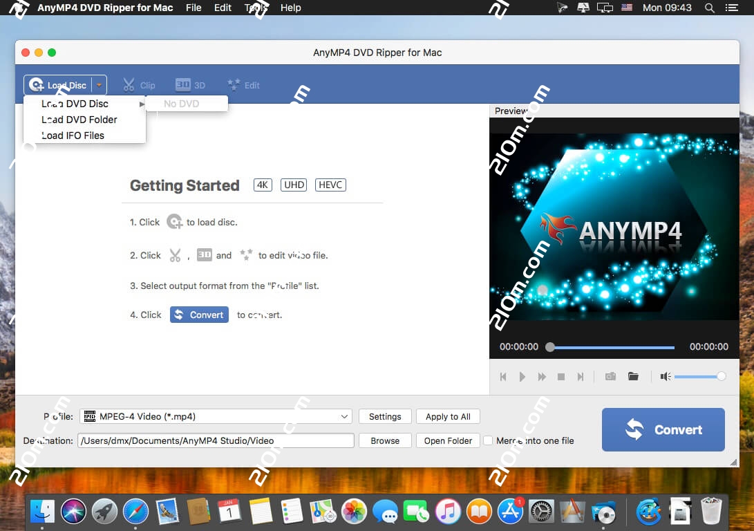 AnyMP4 DVD Ripper for Mac(DVD转换工具)的截图