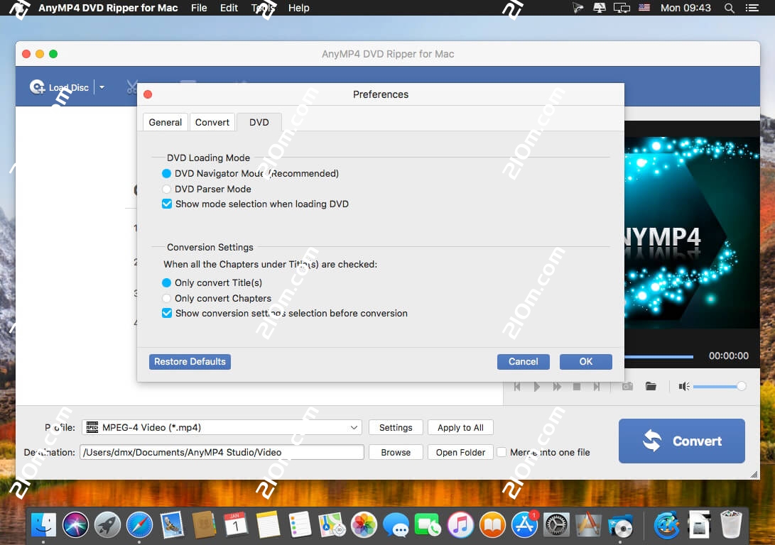 AnyMP4 DVD Ripper for Mac(DVD转换工具)的截图