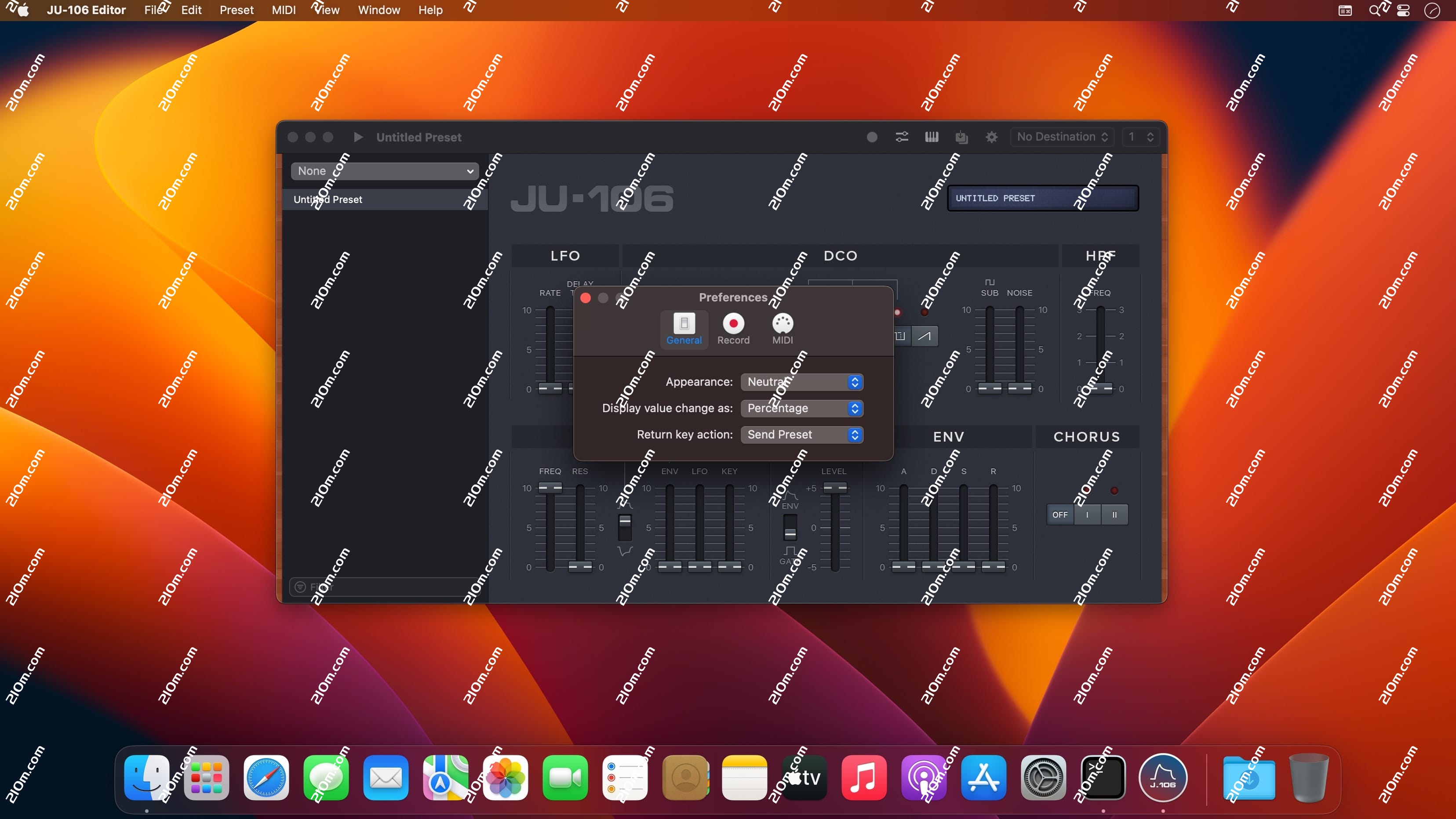 JU-106 Editor for mac(预设管理器和编辑器)的截图