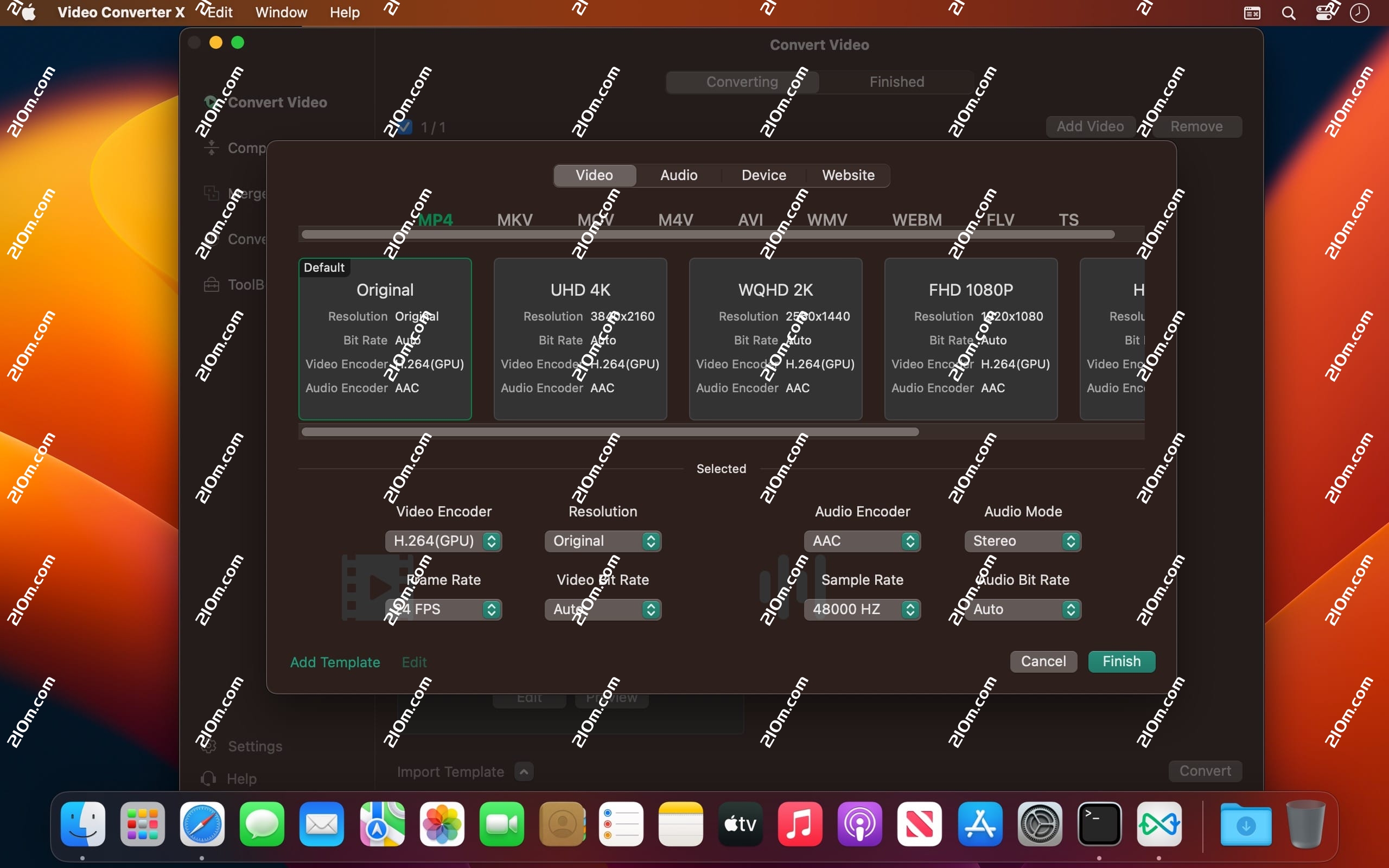 Video Converter X2 for Mac(功能齐全的视频格式转换器)的截图