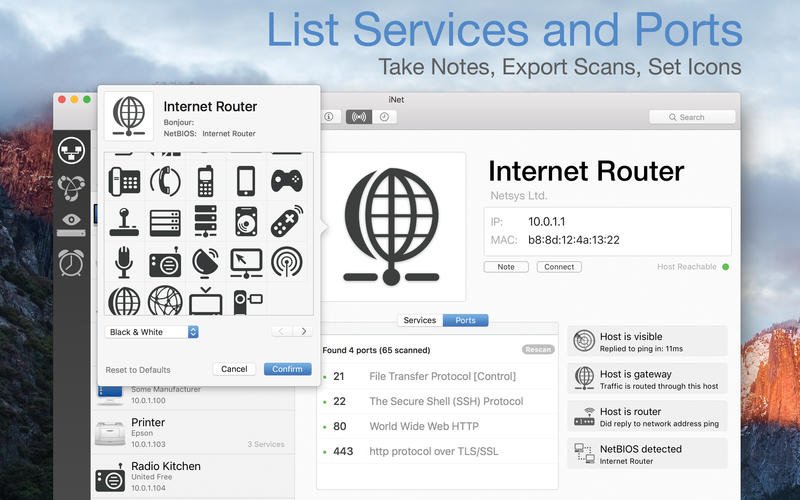 iNet Network Scanner for Mac(mac网络扫描工具)的截图
