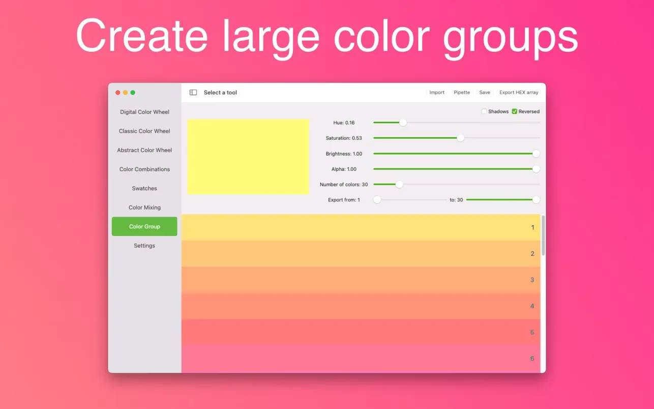 Color Wheel for Mac(mac色轮工具)的截图