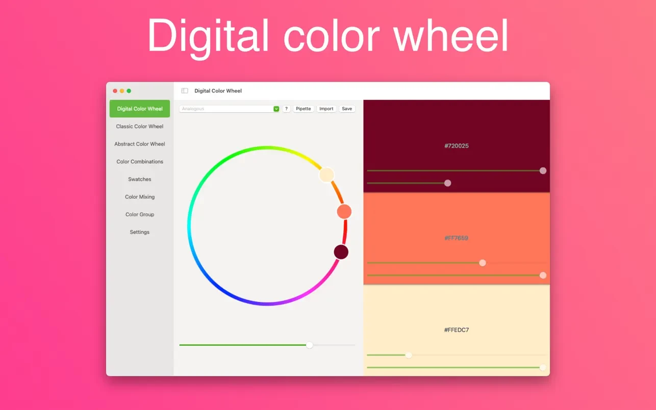 Color Wheel for Mac(mac色轮工具)的截图