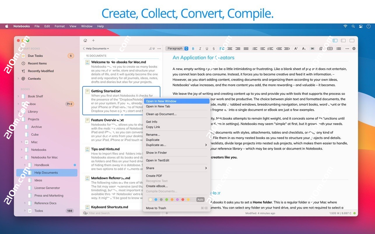 Notebooks for Mac(多功能记事本)的截图