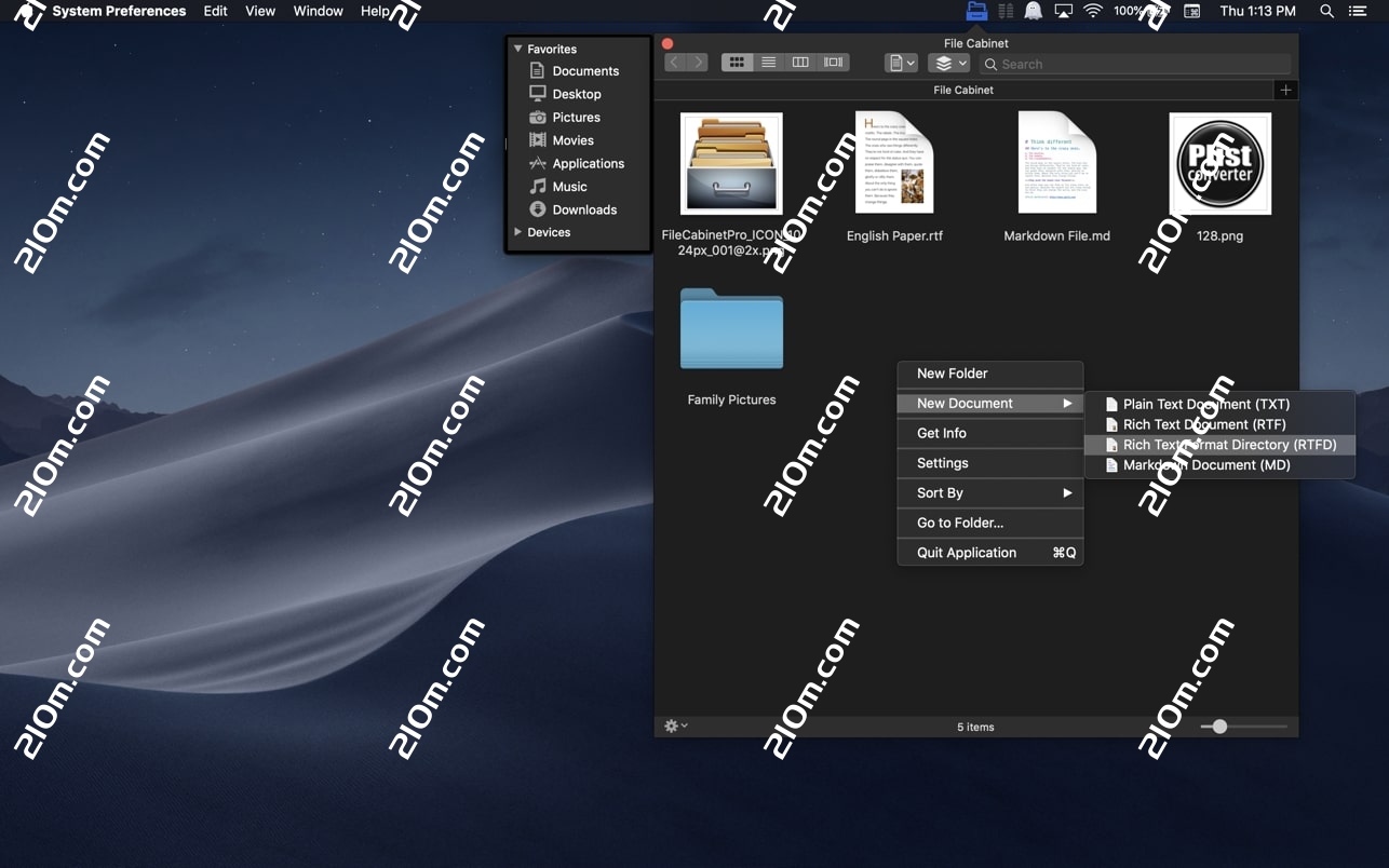 File Cabinet Pro for mac(菜单栏的文件管理器)的截图