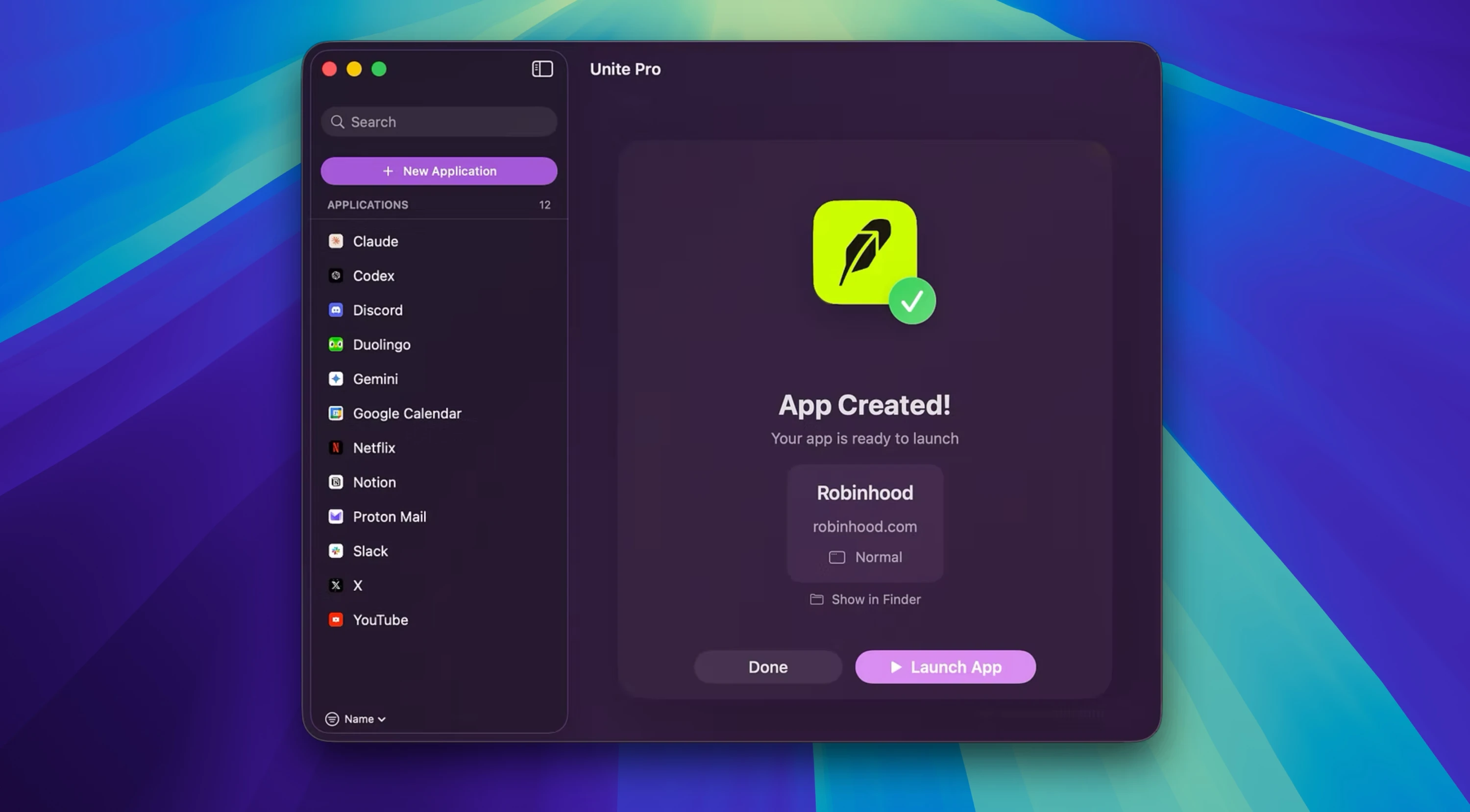 Unite Pro for mac(将网站转化为应用程序)的截图