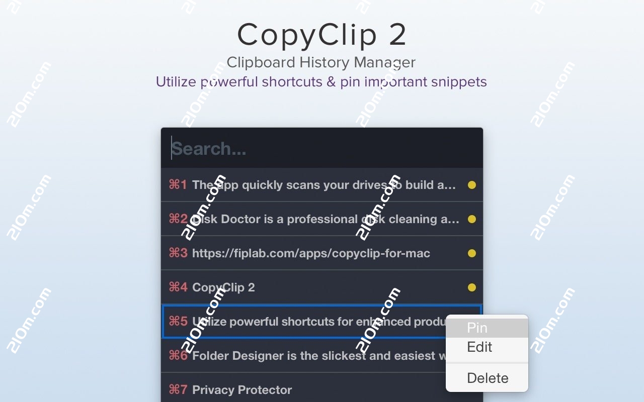 CopyClip for Mac(剪切板历史管理软件)的截图