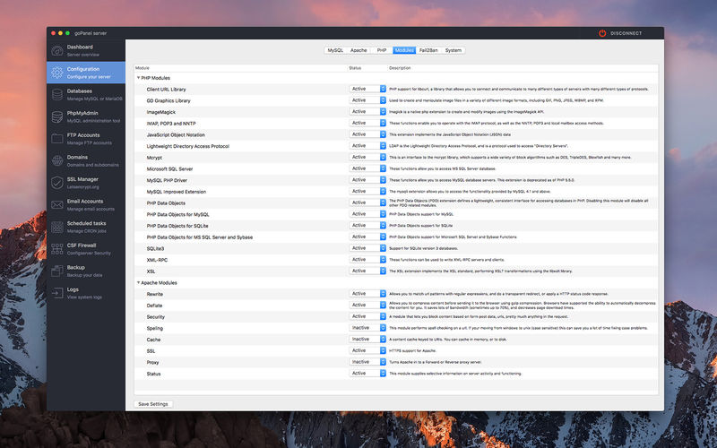 goPanel for Mac(实用的Web服务器管理软件)的截图