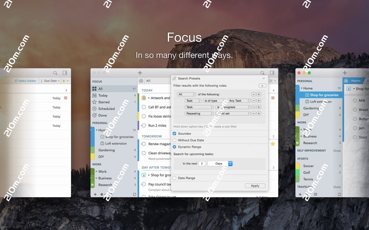 2Do for Mac(待办事项GTD任务管理)的截图