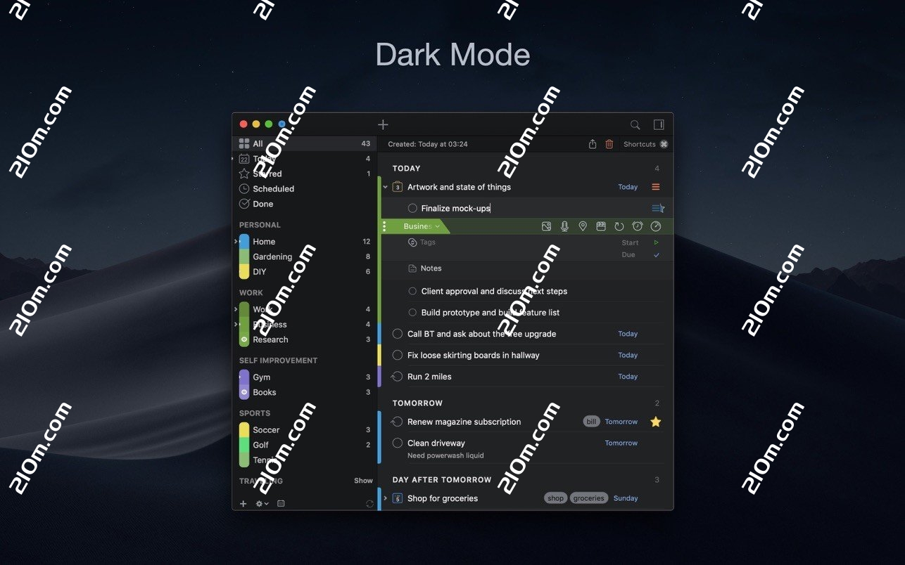 2Do for Mac(待办事项GTD任务管理)的截图