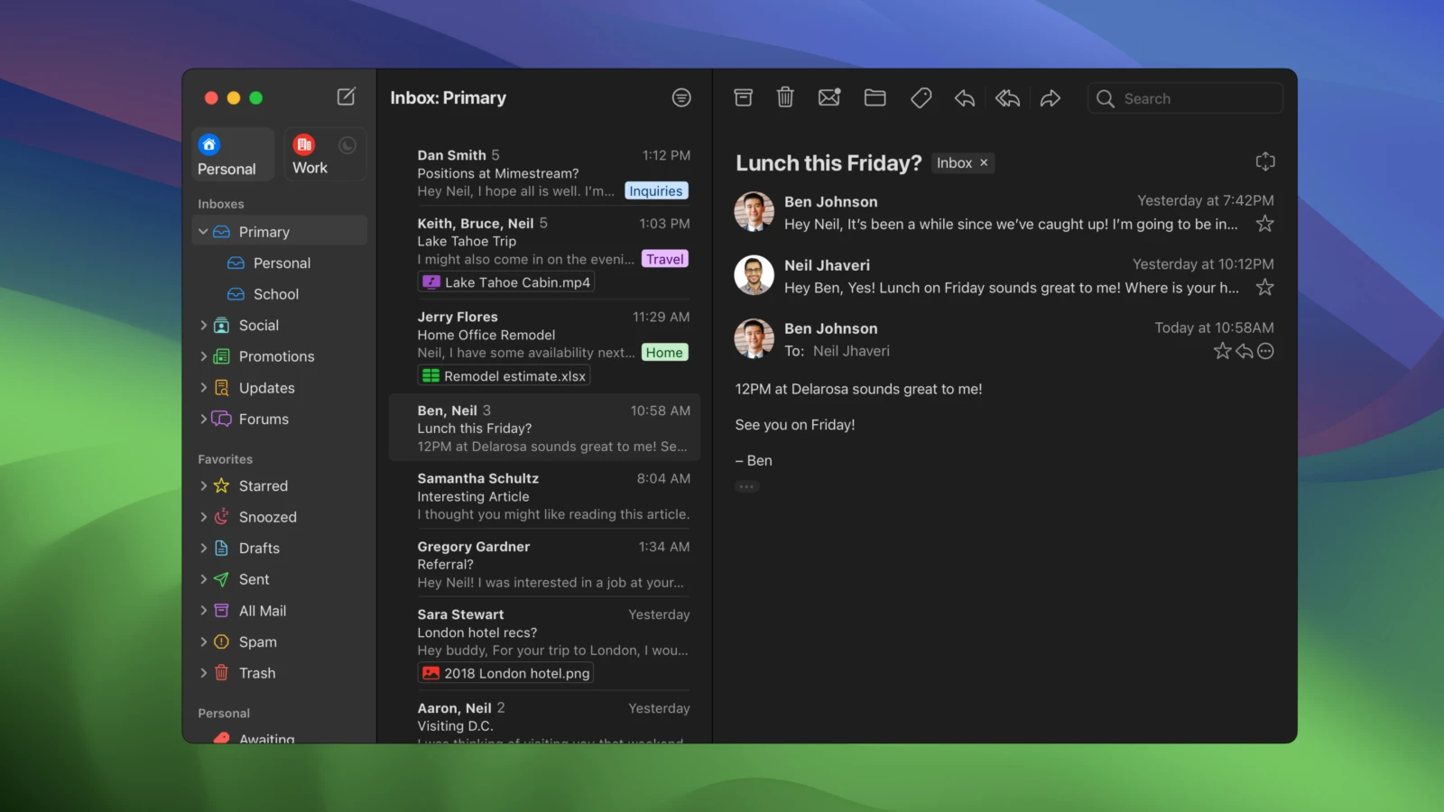 Mimestream for Mac(电子邮件客户端)的截图