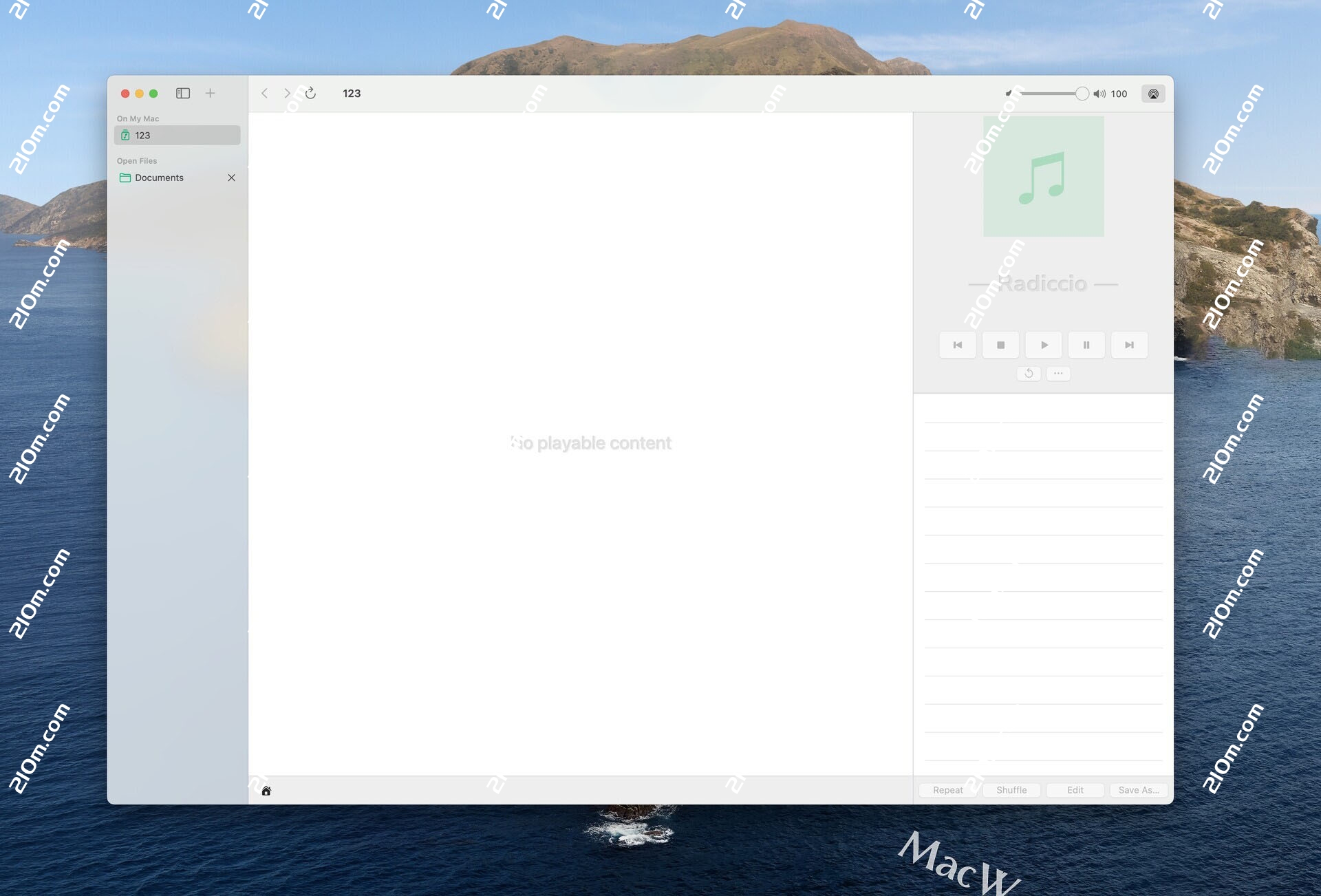Radiccio for Mac(轻量级音乐播放器)的截图