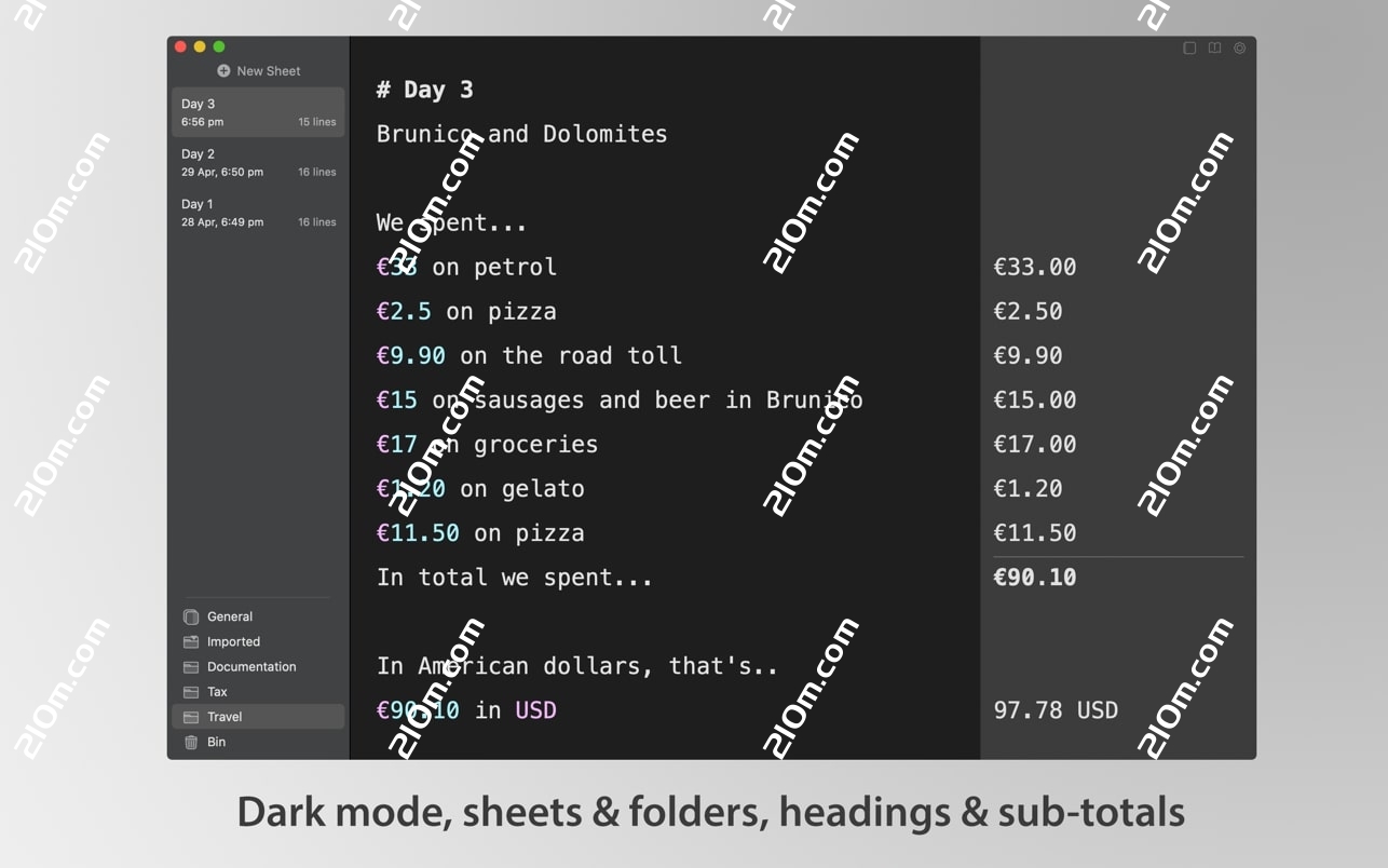 Soulver 3 for Mac(智能文本计算器)的截图