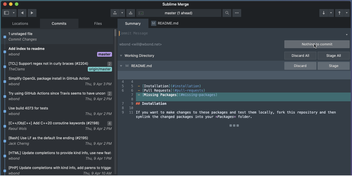 Sublime Merge for Mac(git客户端工具)的截图