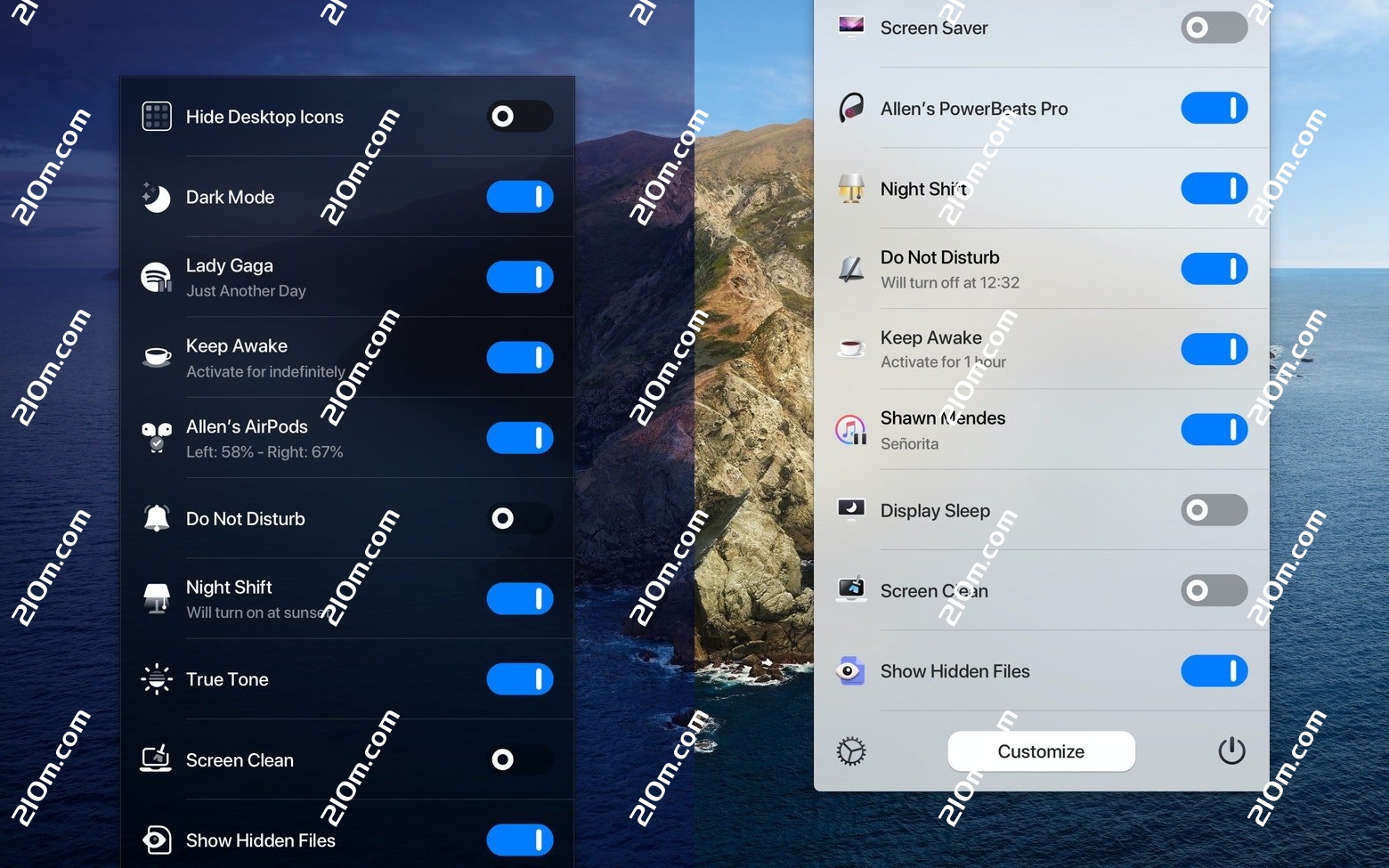 One Switch for Mac(菜单栏一键开关控制神器)的截图