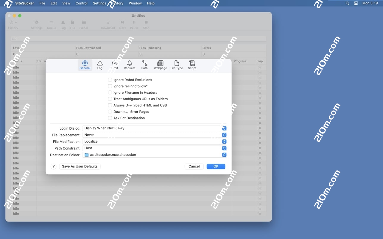 SiteSucker Pro for mac(网站下载及副本创建工具)的截图