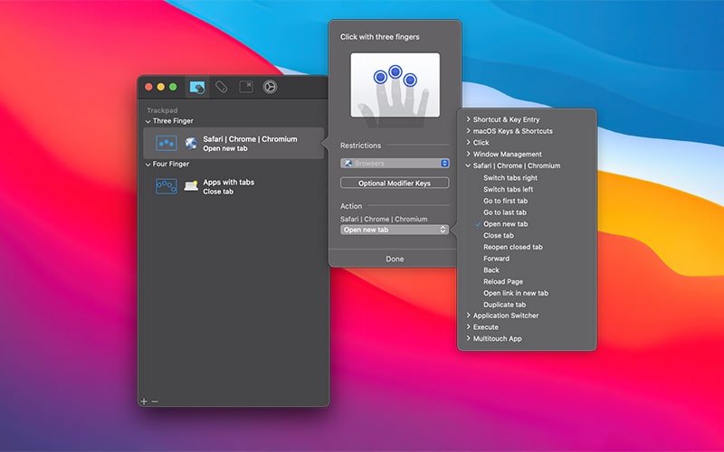 Multitouch for Mac(多点触控手势增强神器)的截图