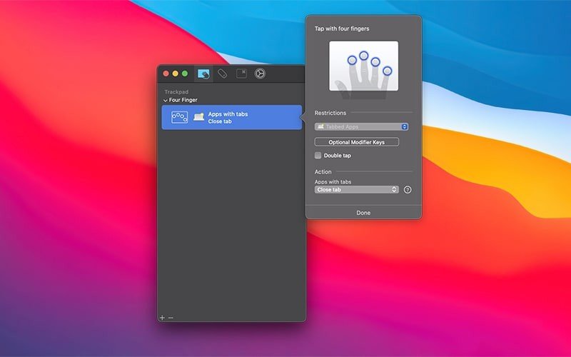 Multitouch for Mac(多点触控手势增强神器)的截图