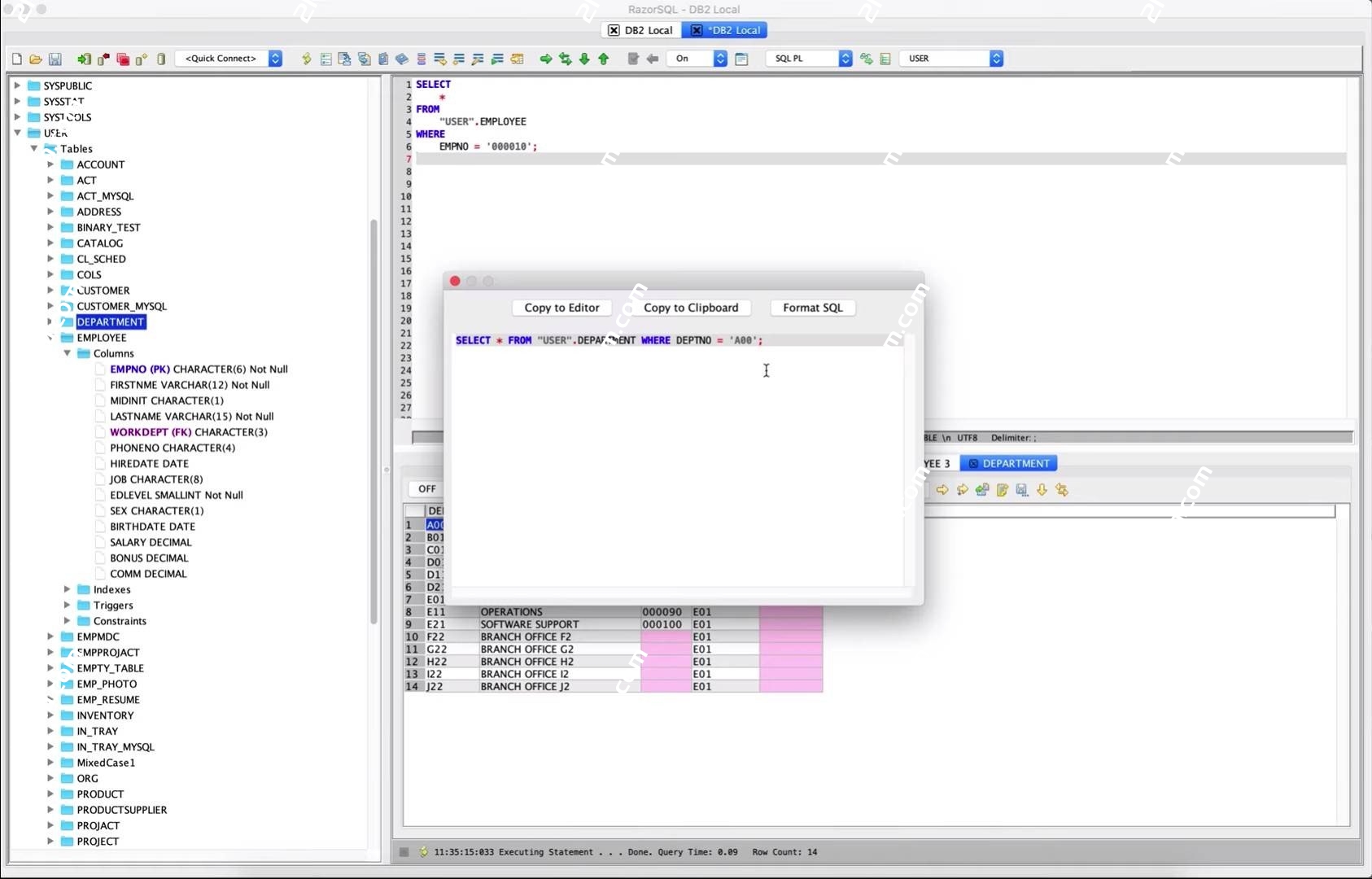 RazorSQL for Mac(多功能SQL数据库编辑器)的截图