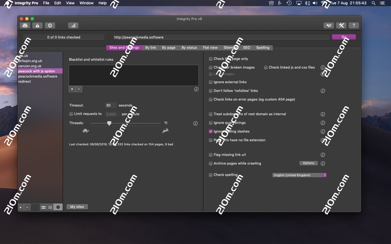 Integrity Pro for mac(网站死链接清理工具)的截图