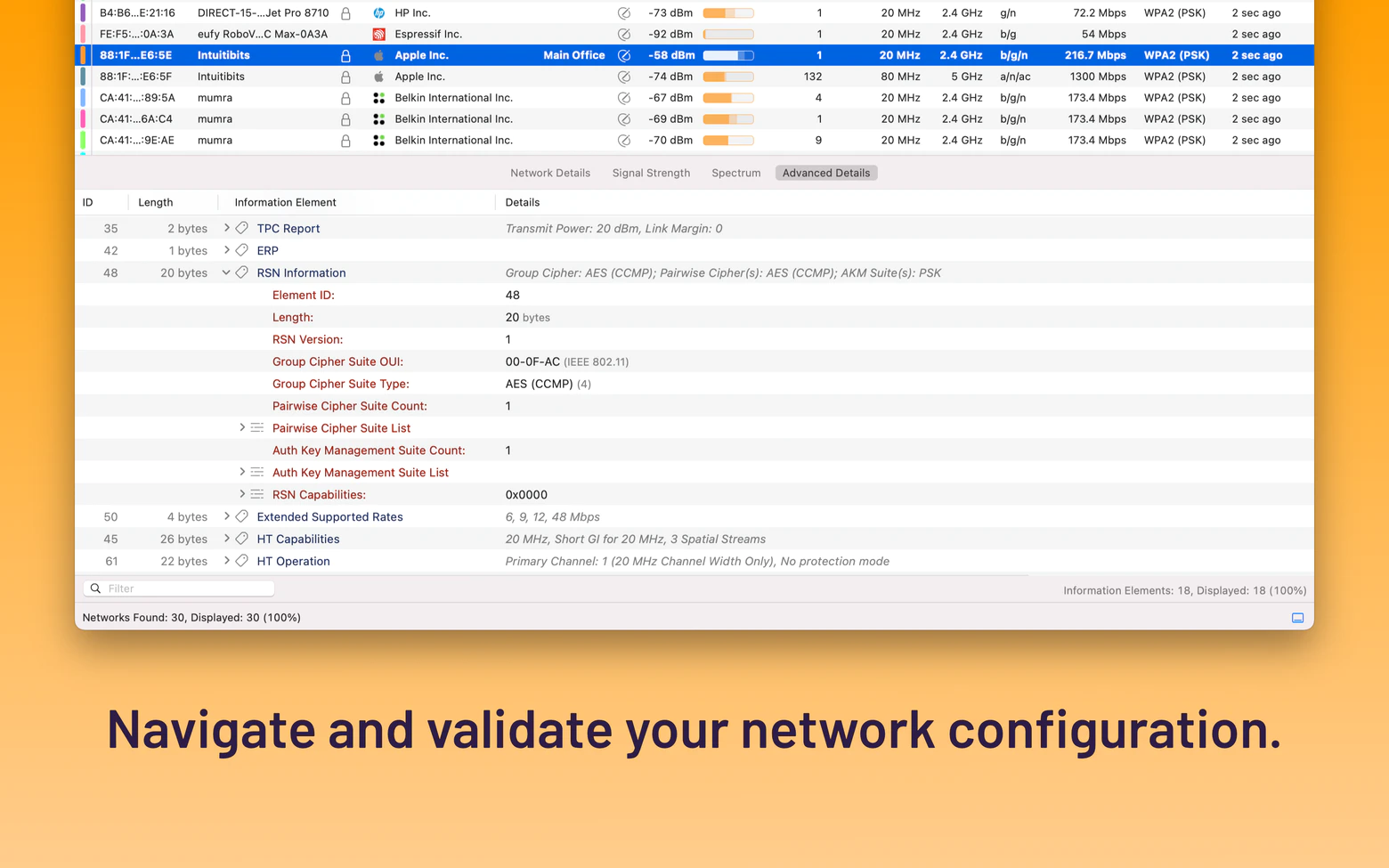 WiFi Explorer Pro for mac(WiFi无线网络管理工具)的截图