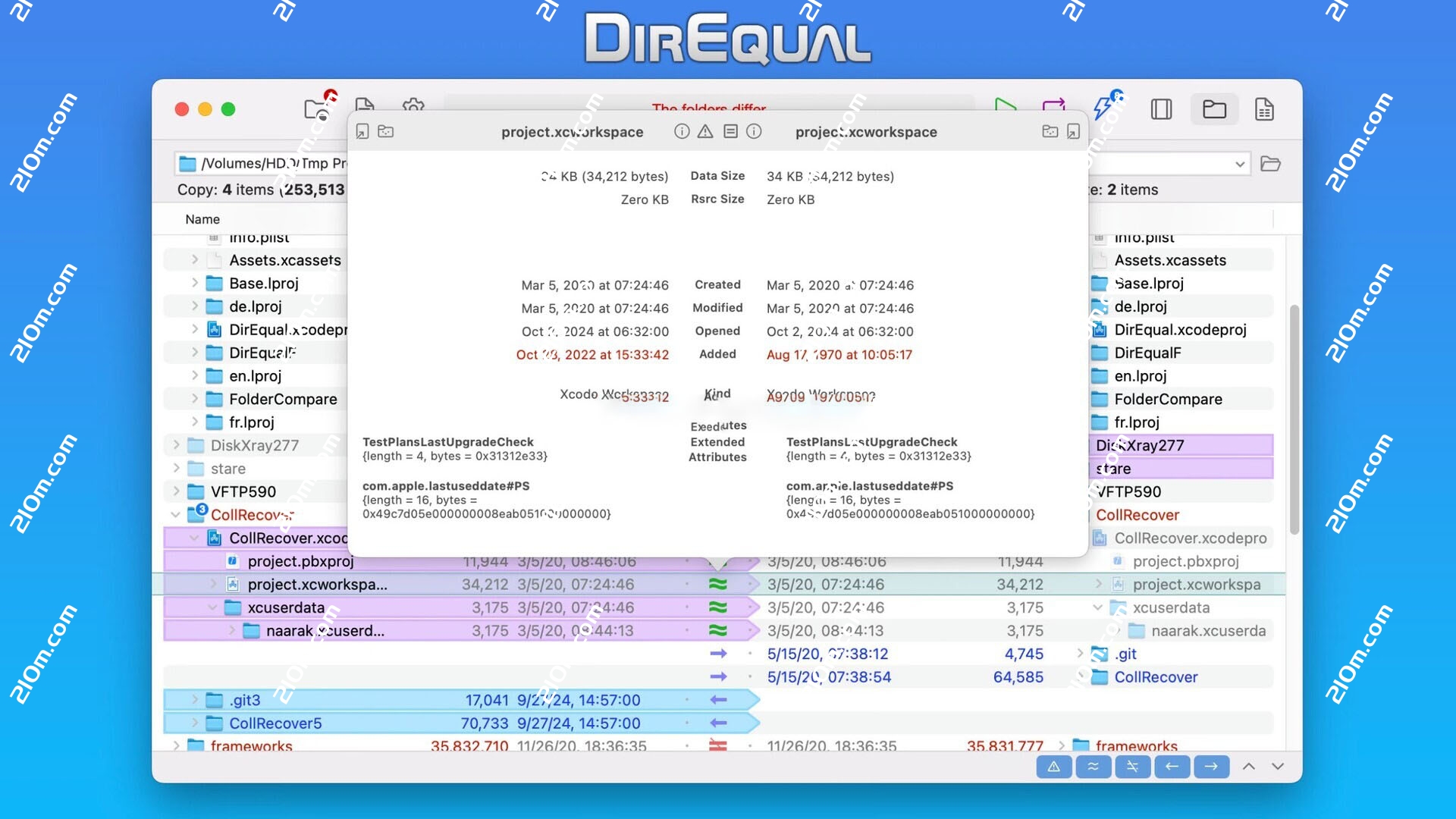 Naarak Studio DirEqual for Mac(文件夹比较工具)的截图