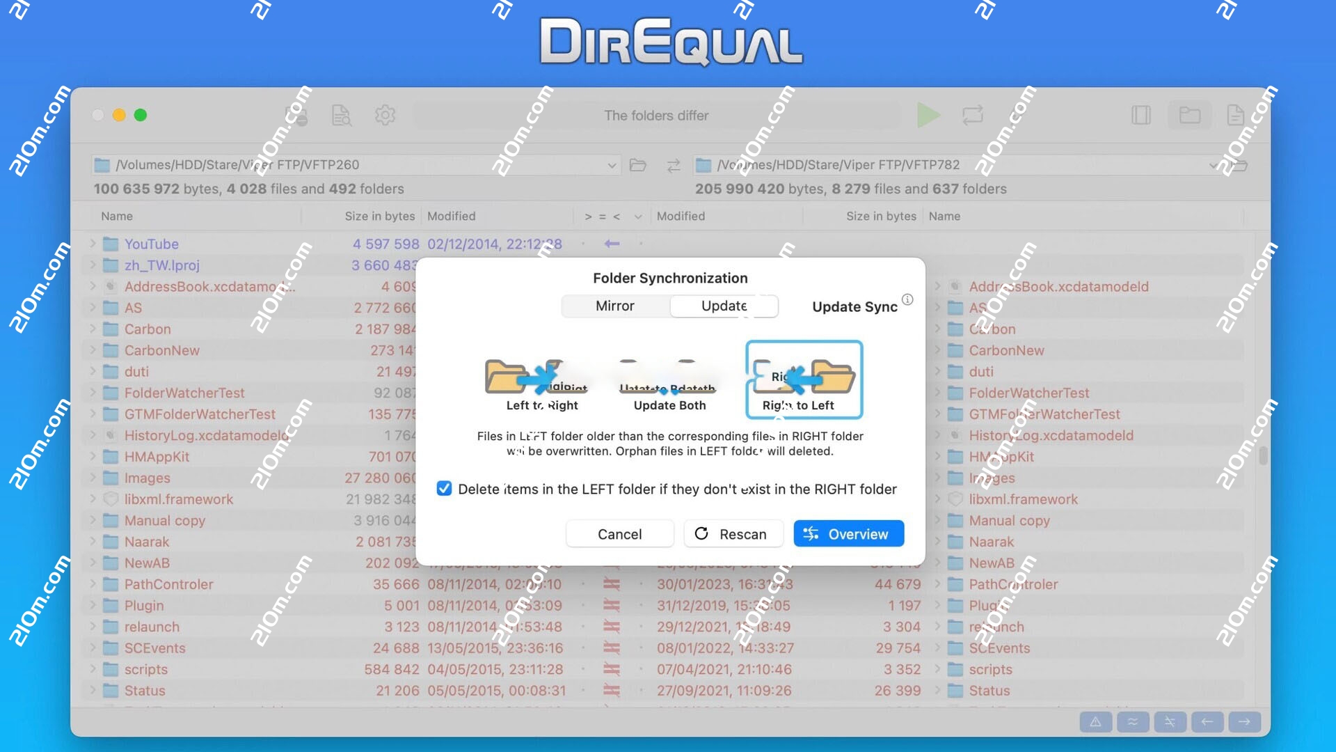 Naarak Studio DirEqual for Mac(文件夹比较工具)的截图