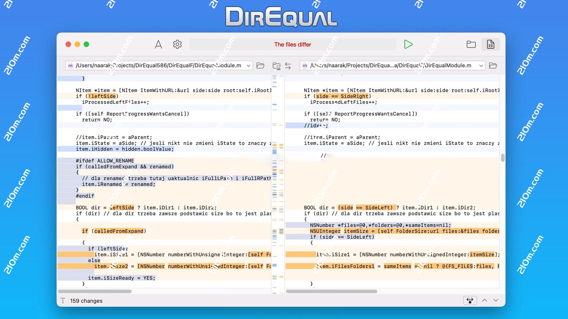 Naarak Studio DirEqual for Mac(文件夹比较工具)的截图