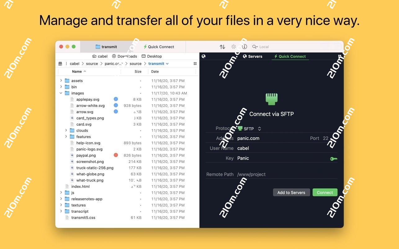 Transmit 5 for Mac(强大的FTP客户端)的截图