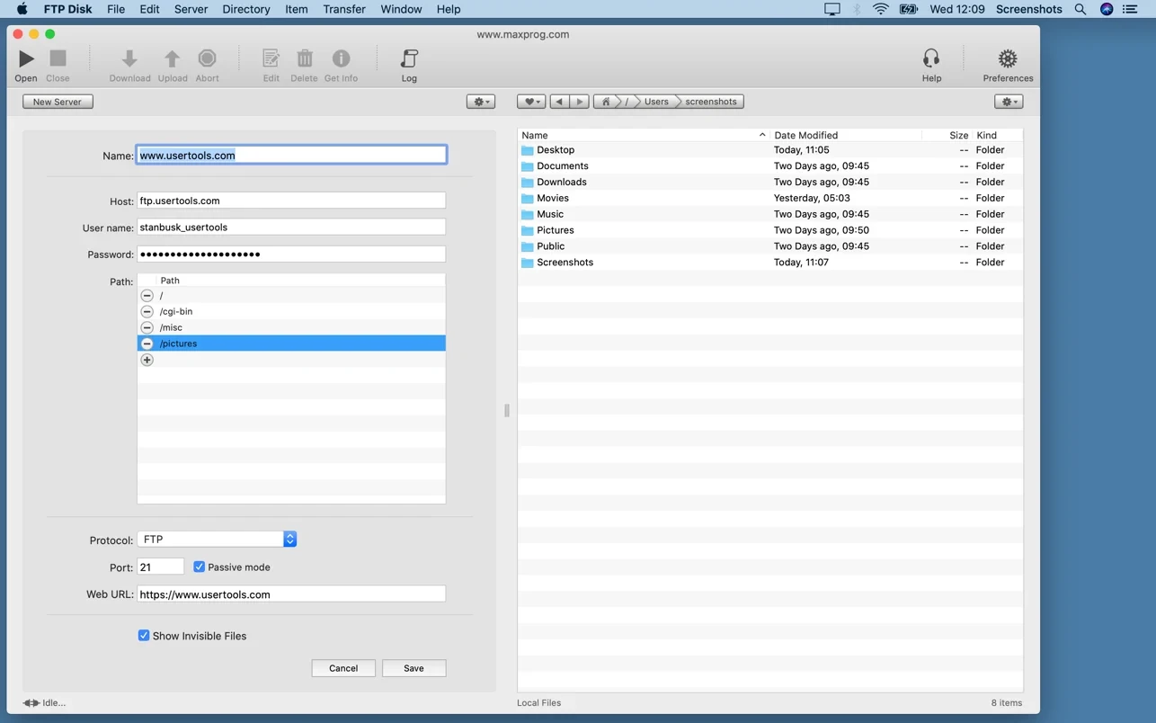 FTP Disk for mac(FTP软件)的截图
