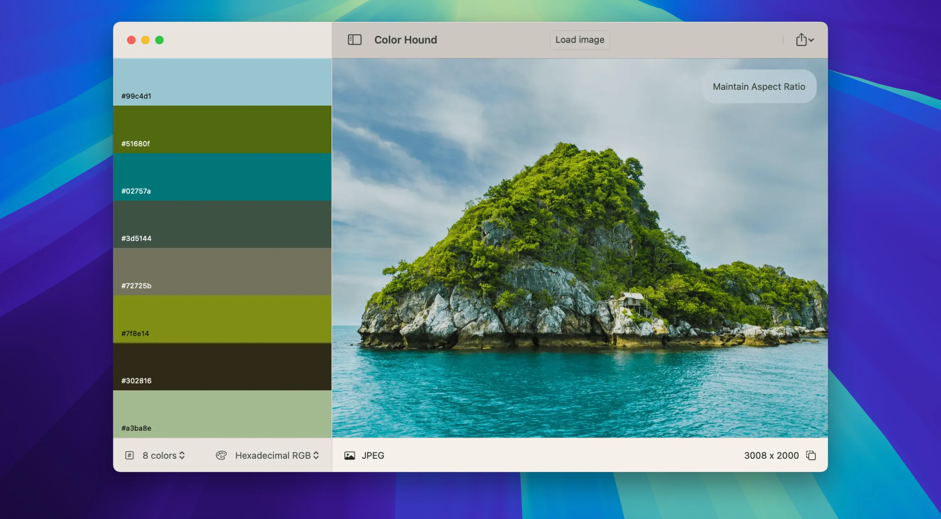 Color Hound for Mac(颜色调色板工具)的截图