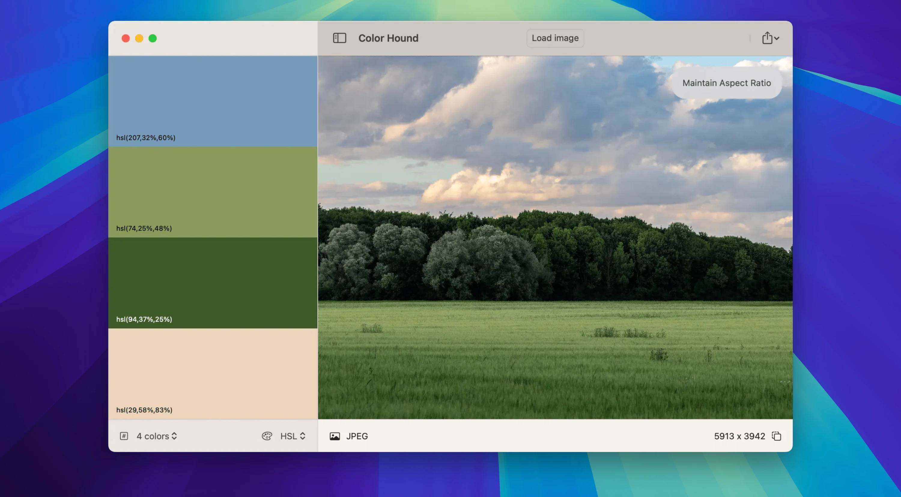 Color Hound for Mac(颜色调色板工具)的截图