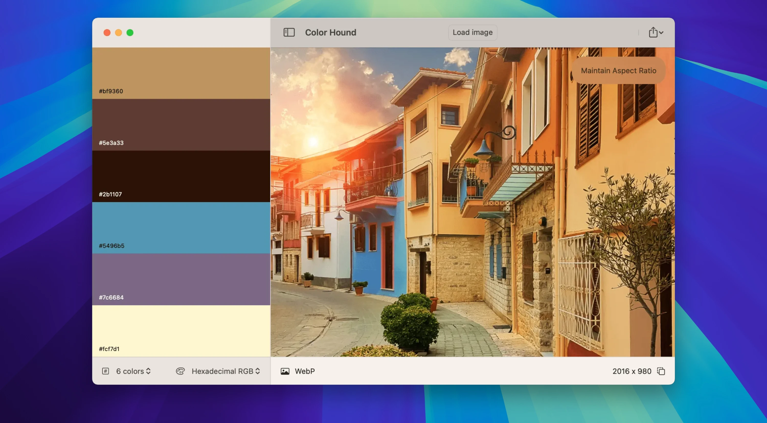 Color Hound for Mac(颜色调色板工具)的截图