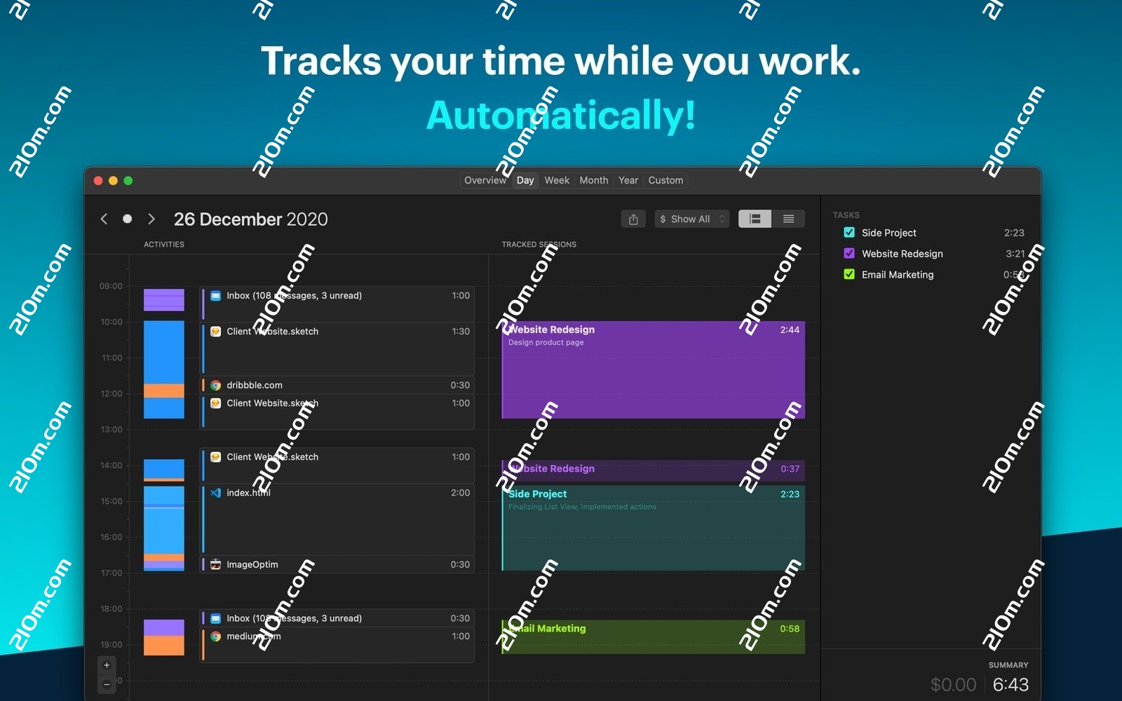 Timemator for Mac(优秀的时间追踪软件)的截图