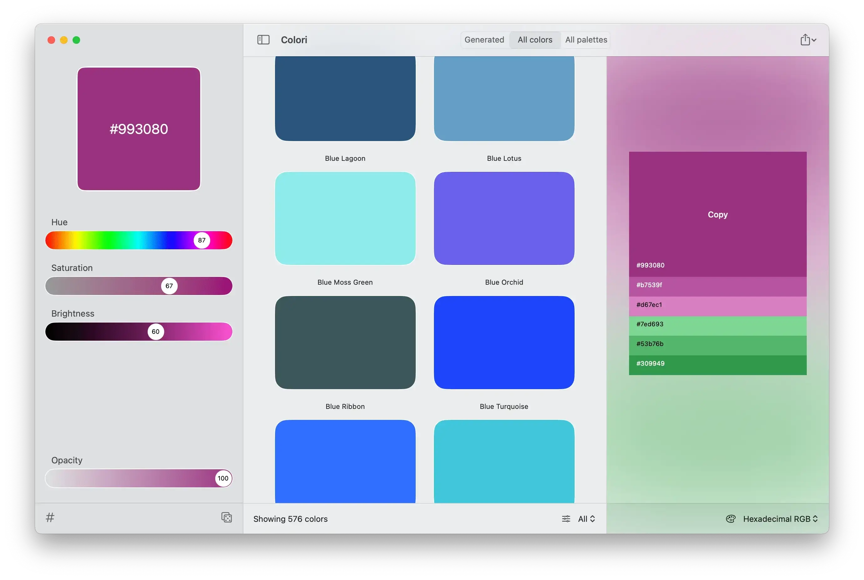 Colori for Mac(颜色设计软件)的截图