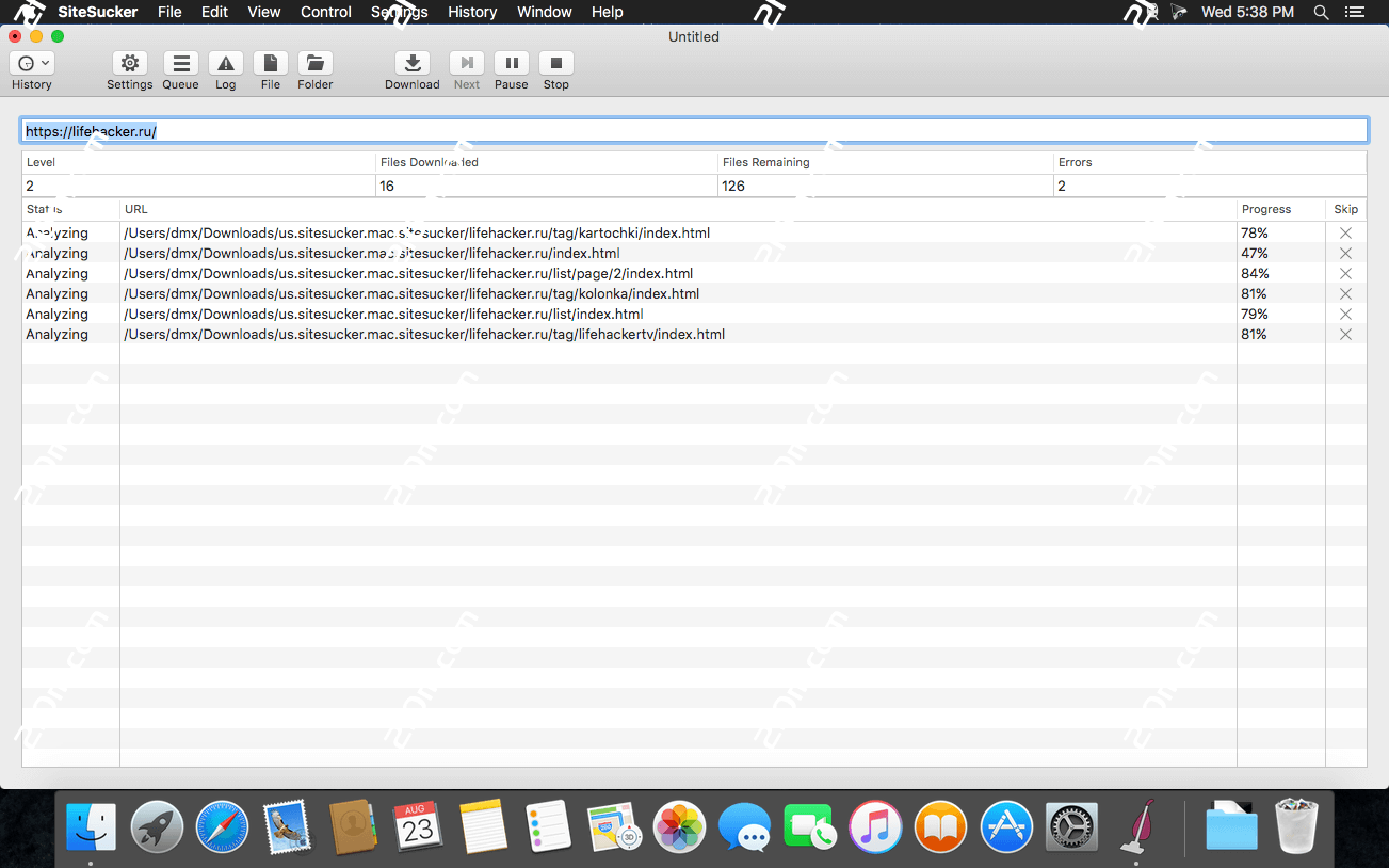 SiteSucker for mac(网站下载工具)的截图