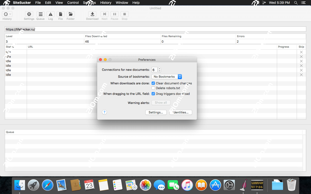 SiteSucker for mac(网站下载工具)的截图