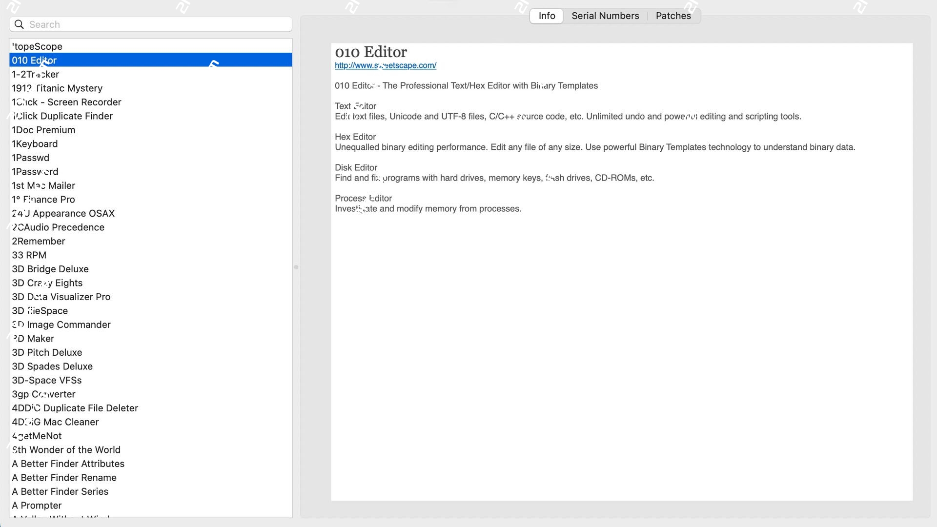 KCNScrew Pack for mac(Mac序列号查询软件)的截图