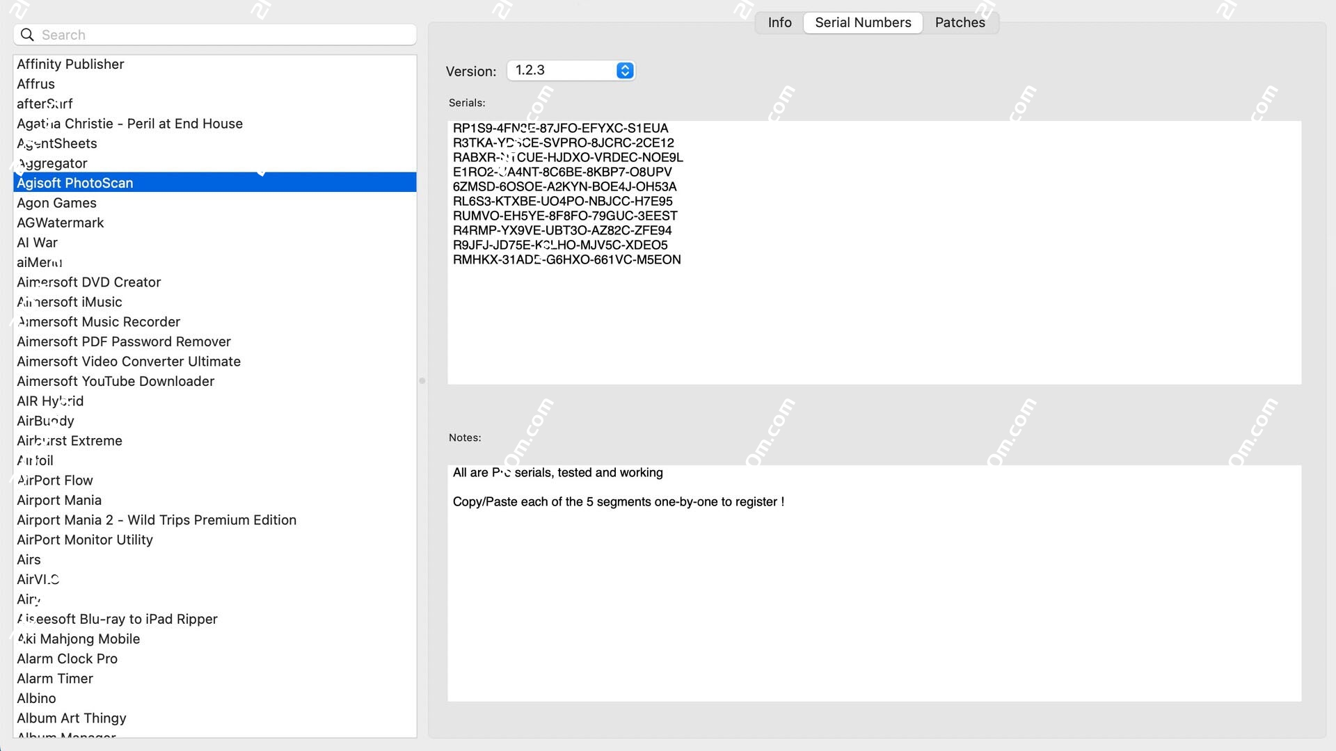 KCNScrew Pack for mac(Mac序列号查询软件)的截图