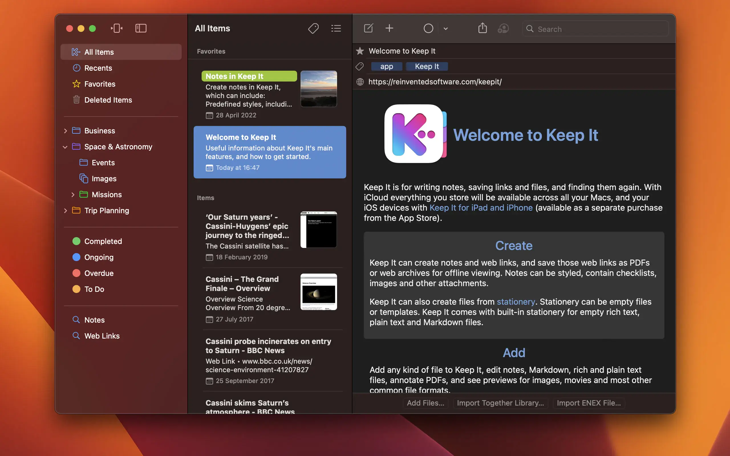 Keep It for mac(Mac笔记软件)的截图