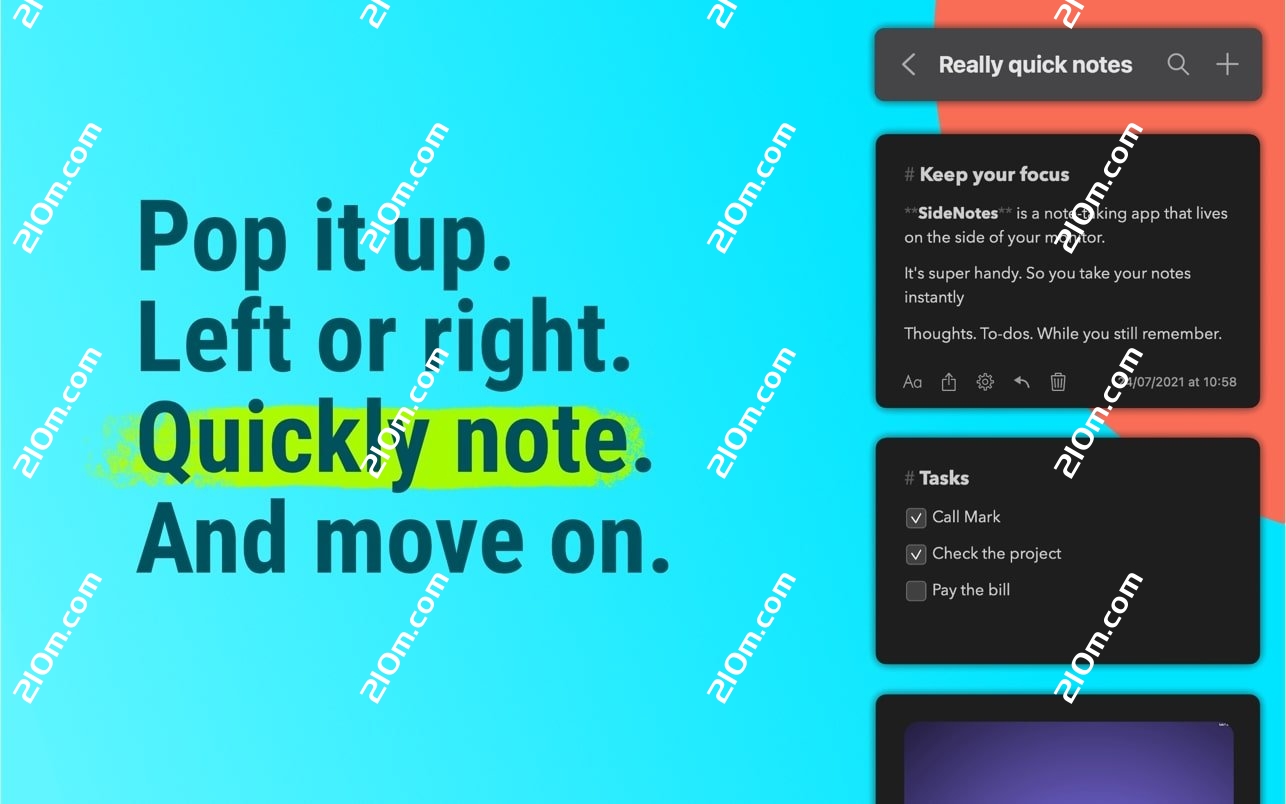 SideNotes for Mac(mac小巧笔记软件)的截图