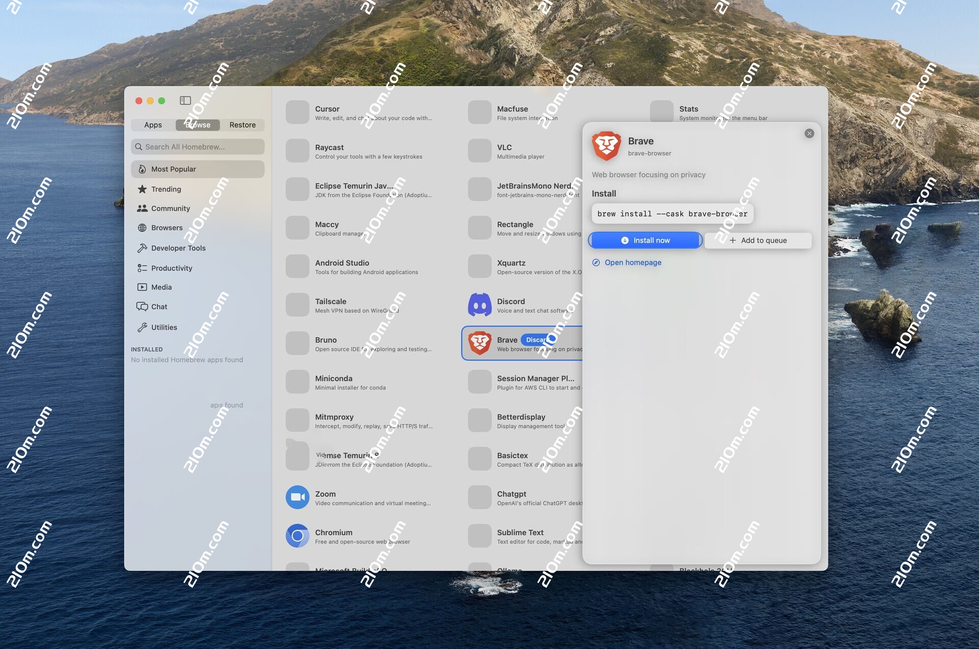 BrewStation for mac(Homebrew 应用程序查看工具)的截图