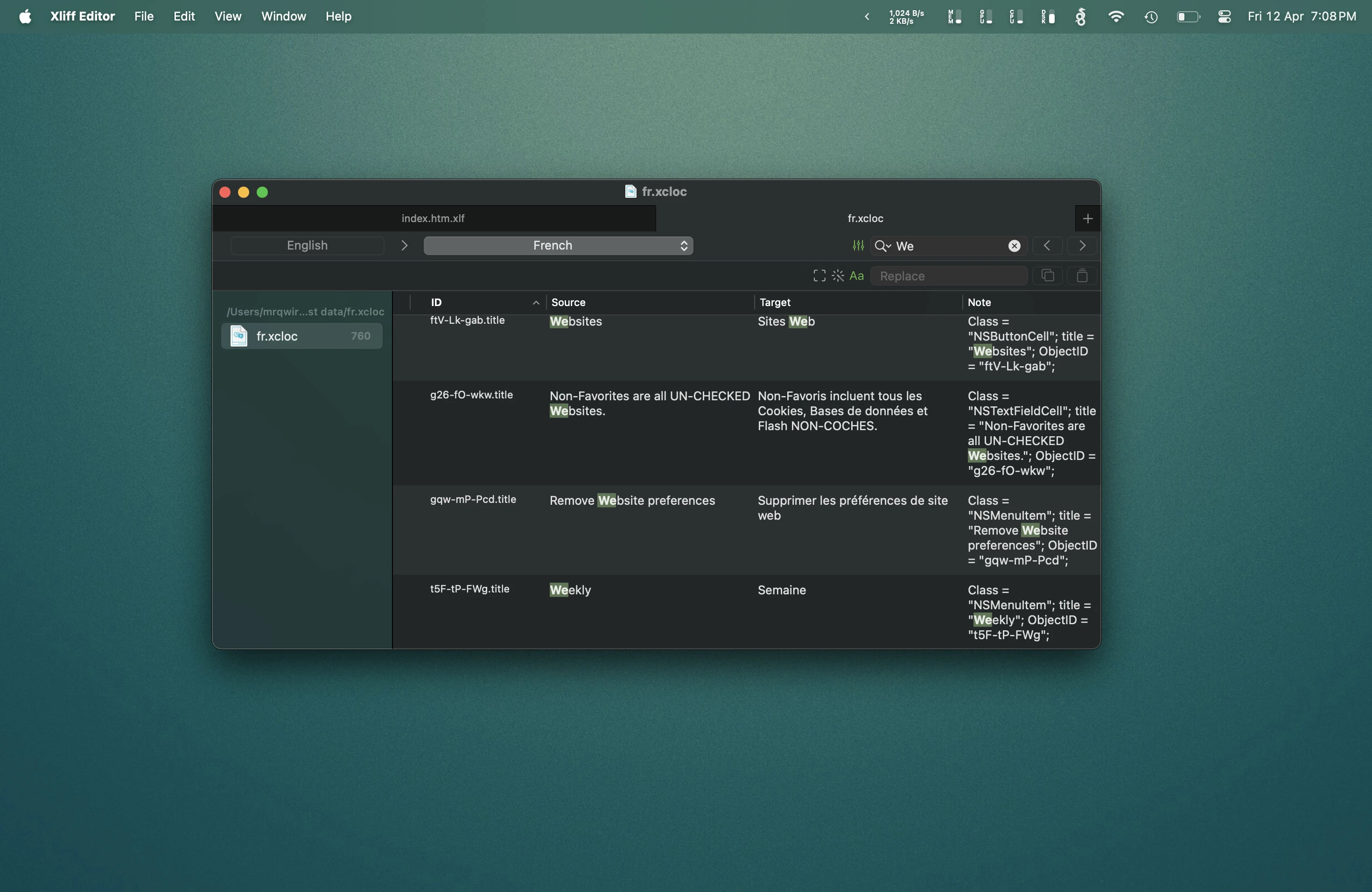 Xliff Editor for Mac(Mac平台XLIFF文件编辑工具)的截图