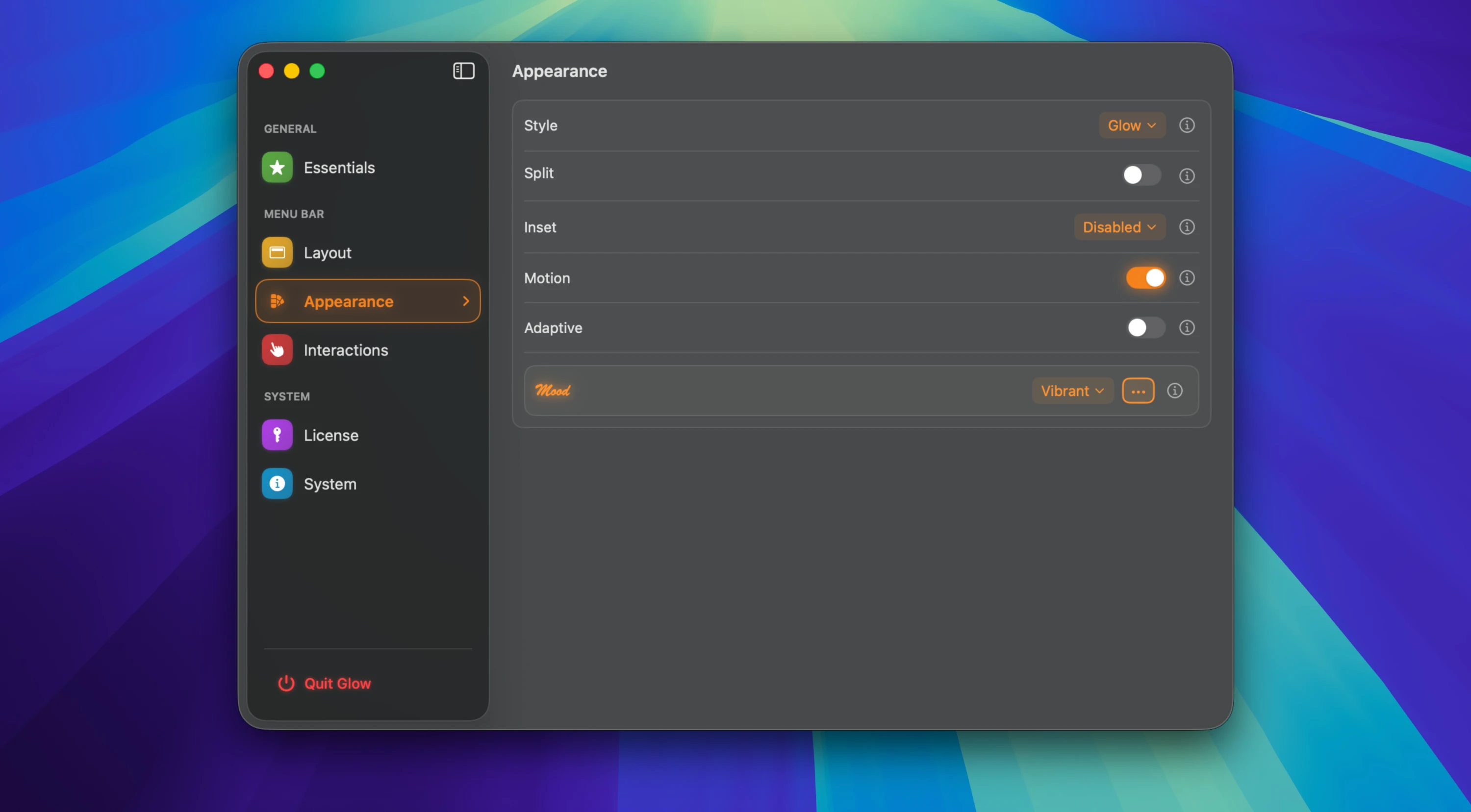 Glow for mac(macOS菜单栏管理器)的截图