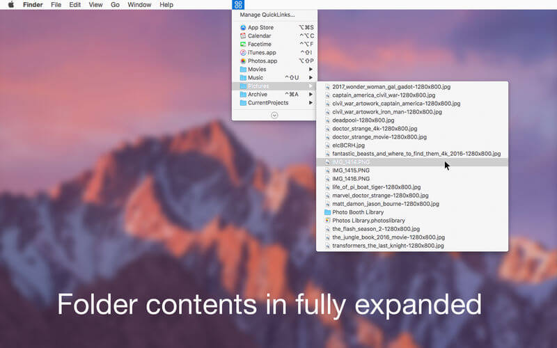 QuickLinks for Mac(菜单栏快捷命令)的截图